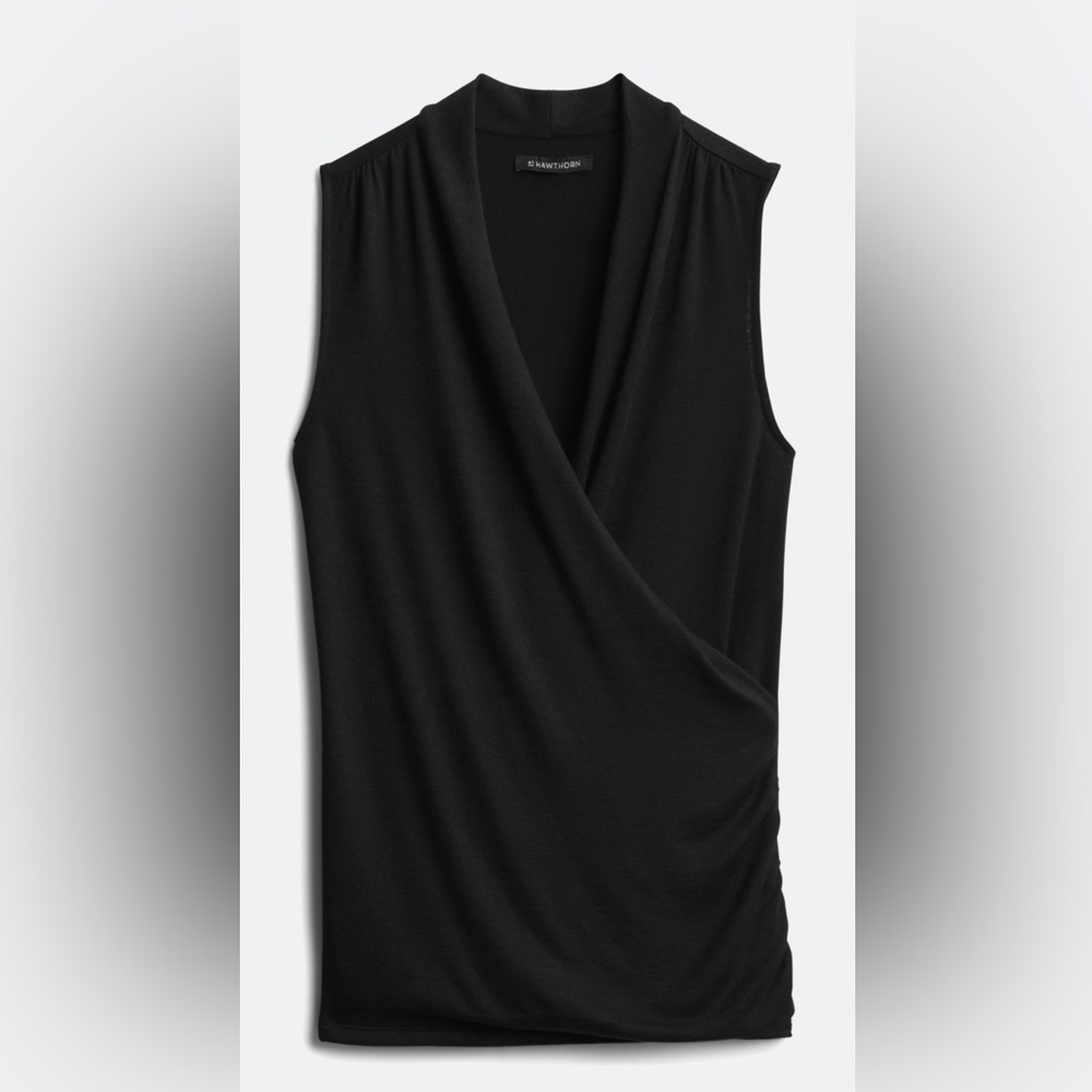 41 Hawthorn Black Draped Sleeveless Blouse